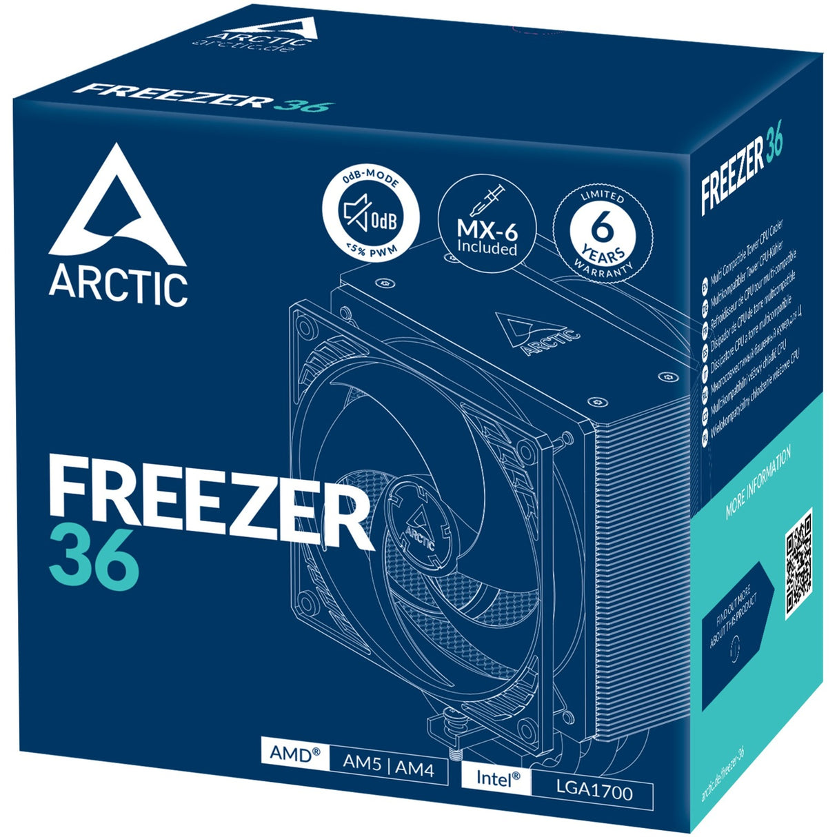Arctic freezer 36 CPU køler (aluminium, 4-pin PWM)
