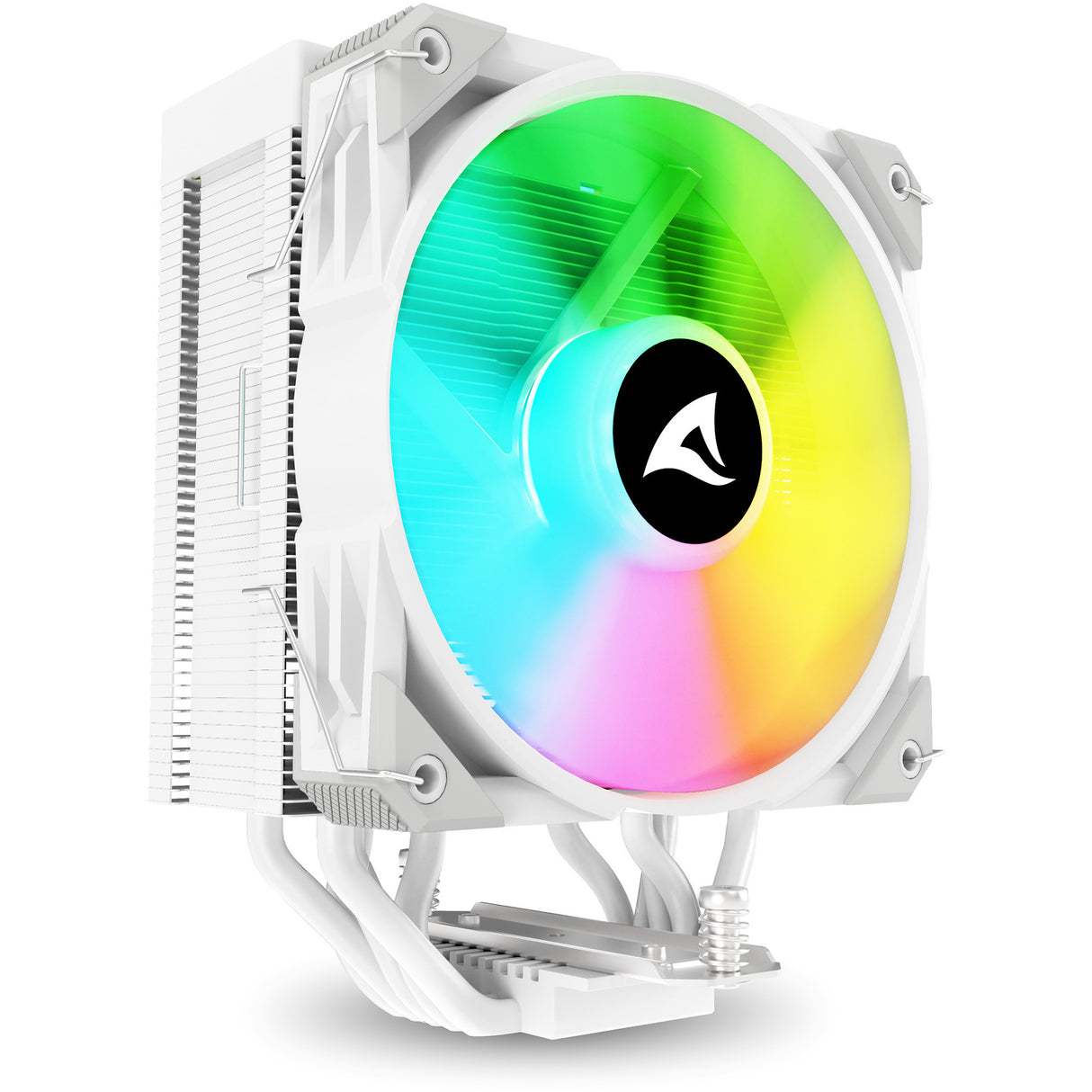 Sharkoon a50 rgb cpu køler (hvid, 4-benet pwm blæserstik)