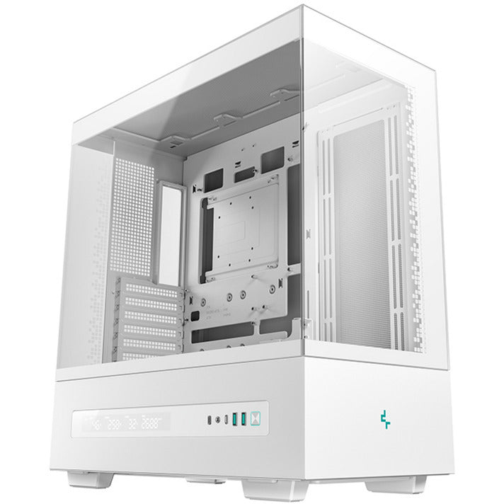 Deepcool ch690 digital midi tårnhus (hvid | 2x USB-A | 1x USB-C | hærdet glas)