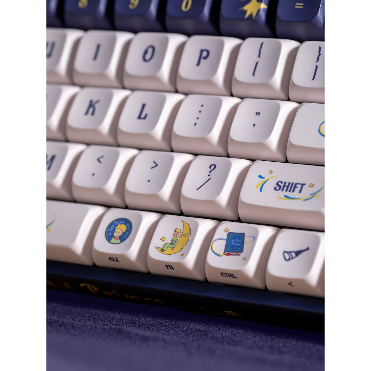 Iqunix F97 Starry Tryst RGB mekanisk gaming-tastatur (mørkeblåt, amerikansk layout (QWERTY), Iqunix silent rose, 96 %, RGB LED'er, hot-swappable, PBT, 2,4GHz | Bluetooth 5.1 | USB-C)
