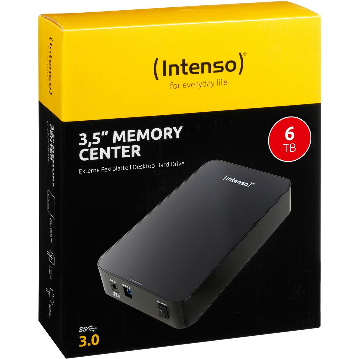 Intenso memory center 3.5, 6 TB ekstern harddisk (sort, USB 3.0)