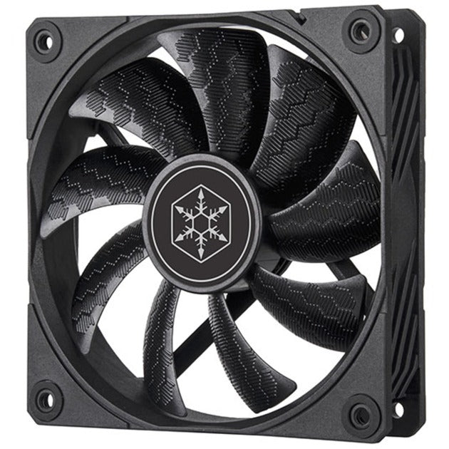 Silverstone shark force 120 kabinet blæser (sort, 120 x 120 x 25 mm, pwm)