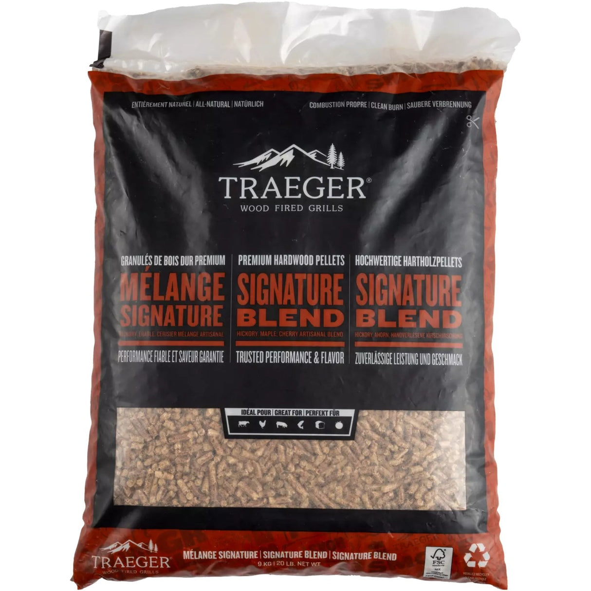 Traeger hårdttræ signatur brændstofpiller (9 kg)