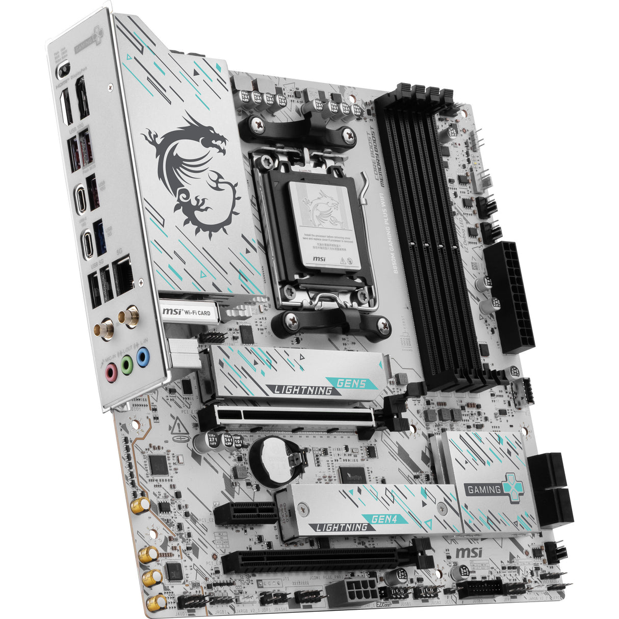 MSI B850M Gaming Plus WiFi Socket AM5 bundkort (RAID, 5GB-LAN, WiFi 7, BT, lyd, µATX)