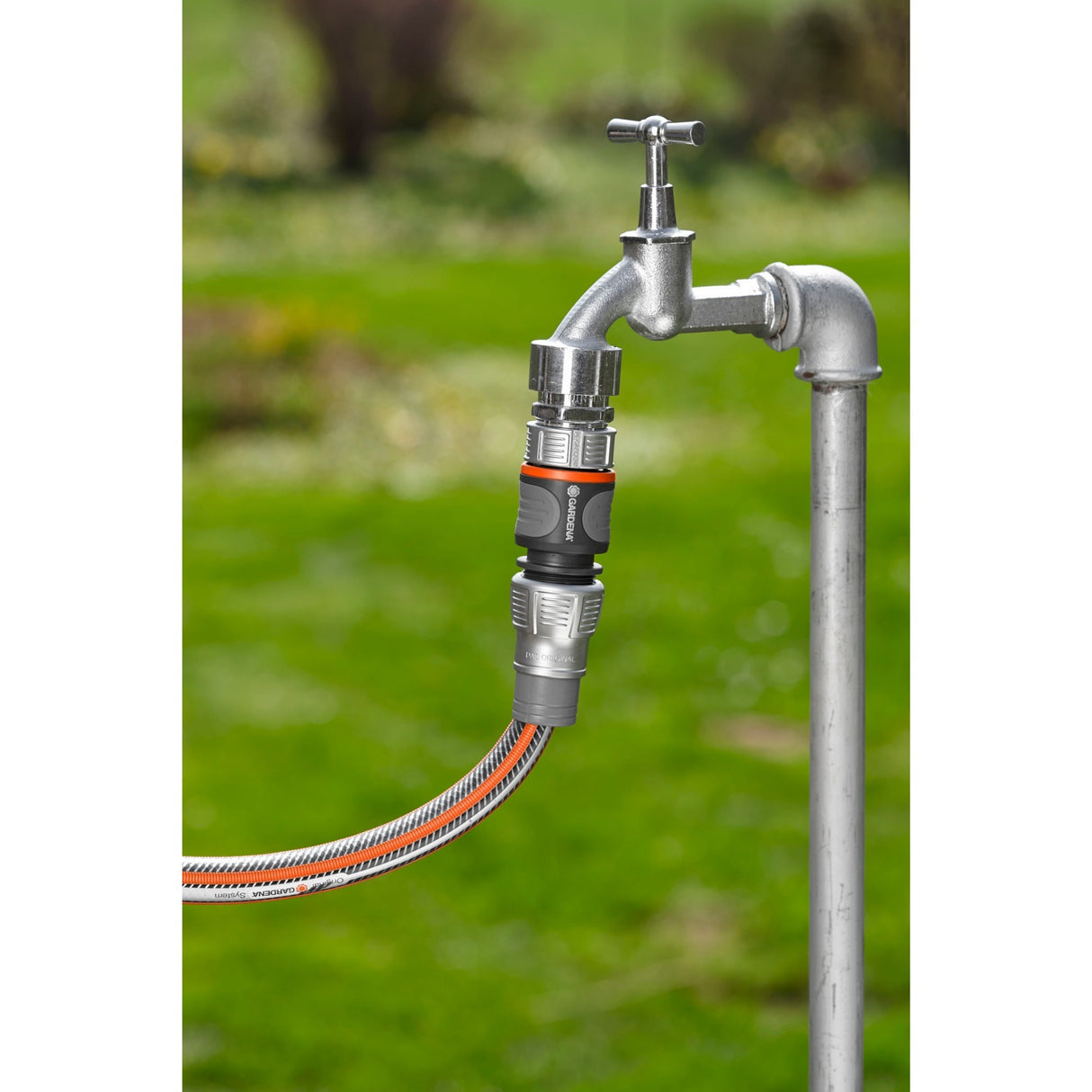 Gardena premium slangetilslutning 13 mm (1 2 ) - 15 mm (5 8 ) (grå sølv, 18255-50)
