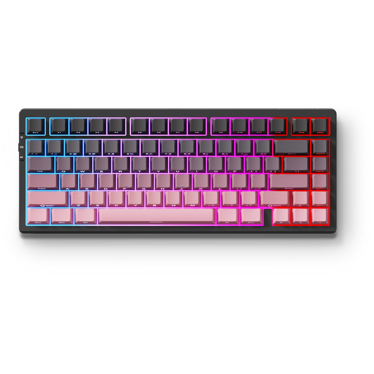 Mchose G75 Pro Tri-mode pakningsstruktur Mekanisk gaming-tastatur (Sort Pink, US Layout, KTT Cabbage Tofu V2, 75%, RGB, Hot Swap, PBT Double-Shot, 2,4 GHz USB-C Bluetooth)