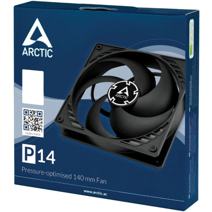 Arctic p14 kabinet blæser (sort, 140 x 140 x 27 mm)