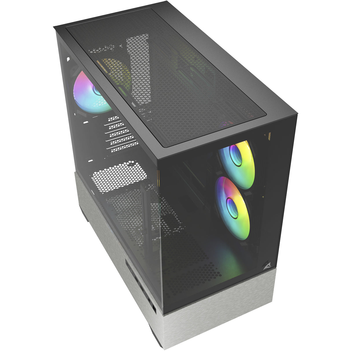 Sharkoon mk7 argb mini tårnhus (sort | 2x USB-A | 1x USB-C | RGB | hærdet glas)