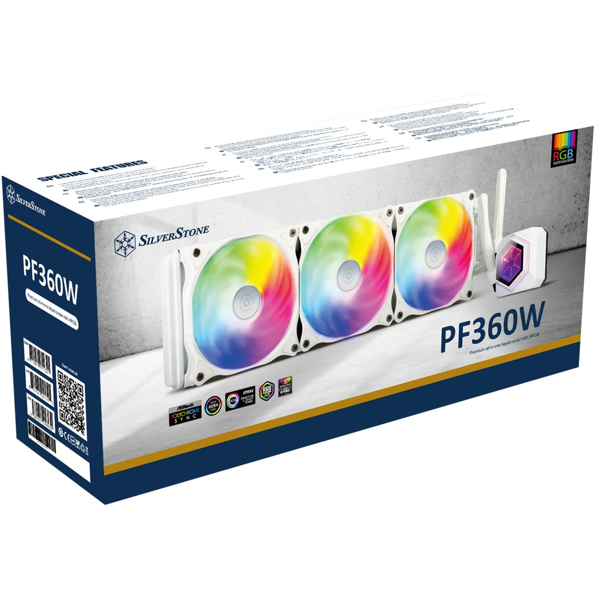 Silverstone sst-pf360w-argb-v2 vandkøling (hvid, inkl. rgb controller)