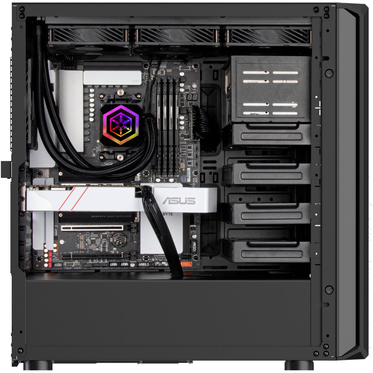 Silverstone sst-sed1-b midi tårnhus (sort | 2x USB-A | 1x USB-C)