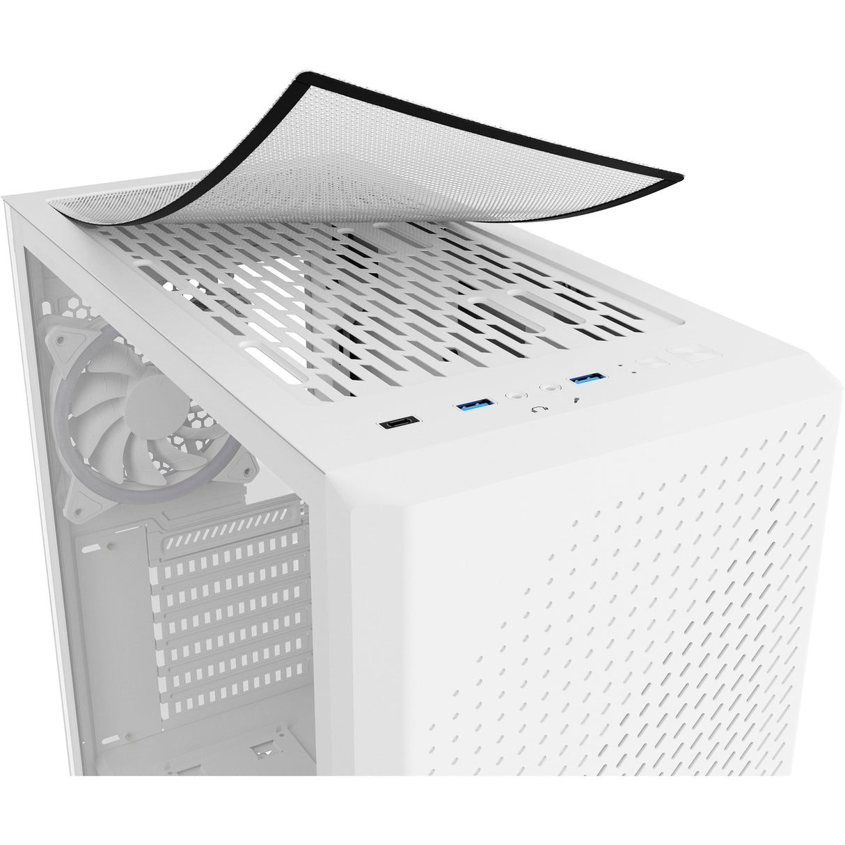 Sharkoon vs9 rgb hvid midi tårnhus (hvid | 2x usb-a | 1x usb-c | rgb | hærdet glas)