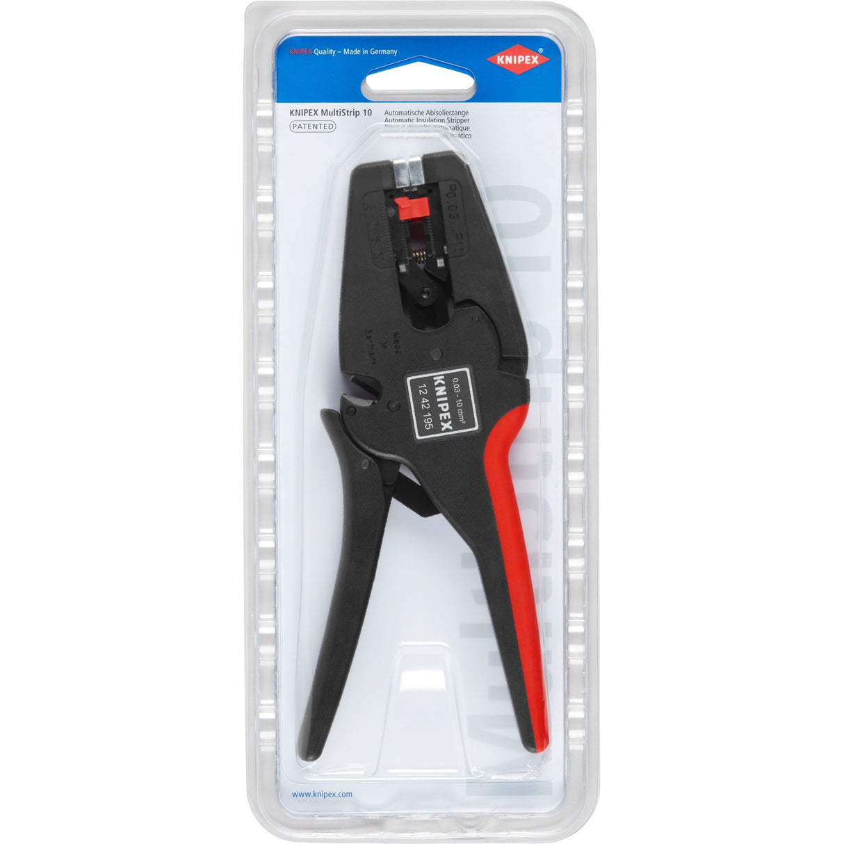 Knipex multistrip 10 automatisk afisoleringstang 1242195 (sort rød)
