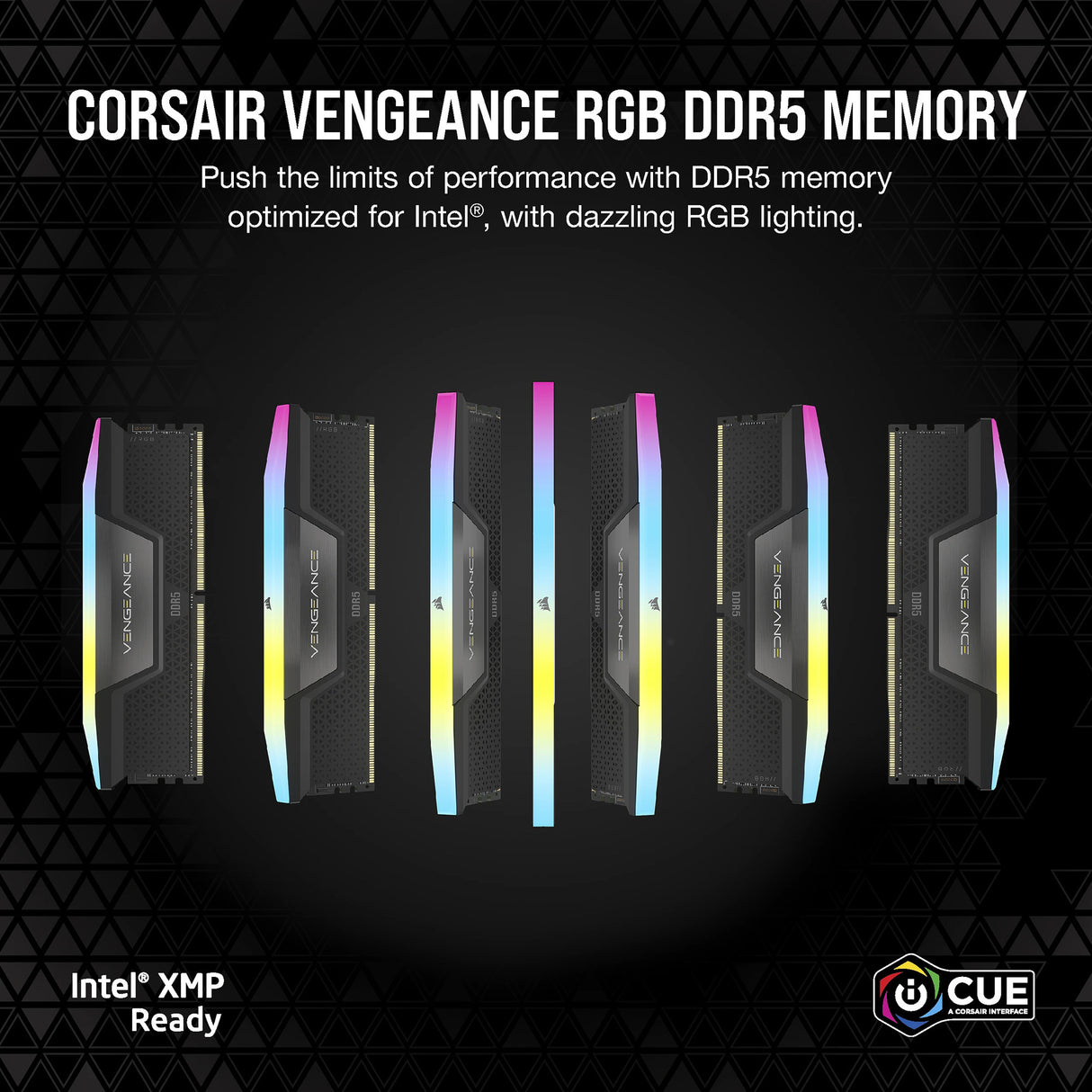 Corsair Vengeance RGB 32 GB DDR5-6000 (2x 16 GB) RAM (sort, cmh32gx5m2b6000c38, xmp 3.0)