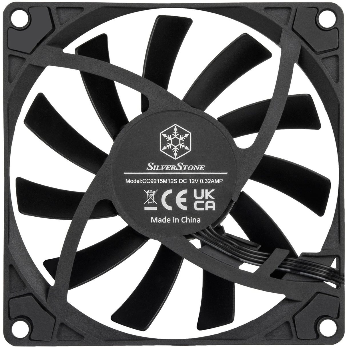 Silverstone air slimer 90 kabinet blæser (sort, 92 x 92 x 15 mm, pwm)