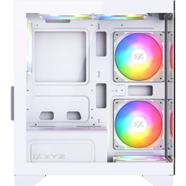 Xyz pc gear titanium view lite midi tårnhus (hvid | 2x USB-A | hærdet glas)
