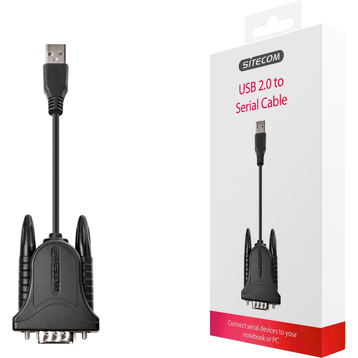 Sitecom USB > seriel kabel 0,6 m USB-adapter (sort sølv, cn-104, detail)