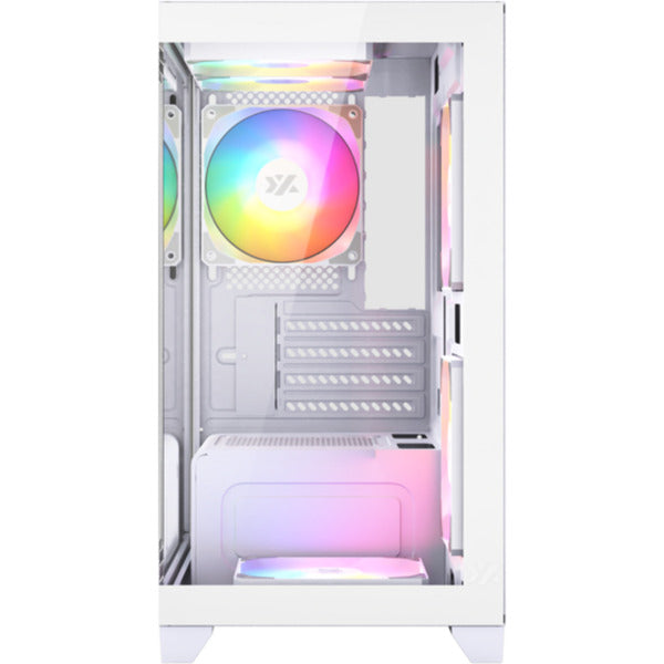 Xyz pc gear titanium view lite midi tårnhus (hvid | 2x USB-A | hærdet glas)