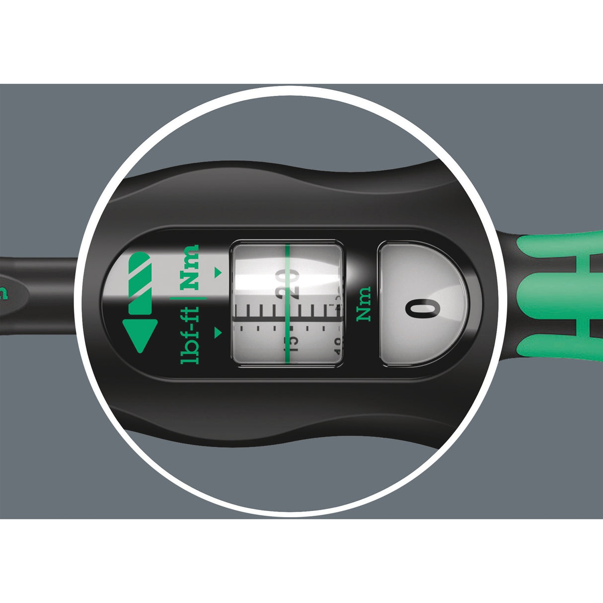 Wera click-torque a 5 momentnøgle med omvendt skralde (sort grøn)
