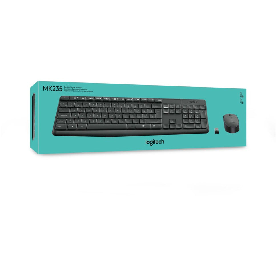 Logitech mk235 trådløst skrivebordssæt (sort, us-internationalt layout (qwerty))