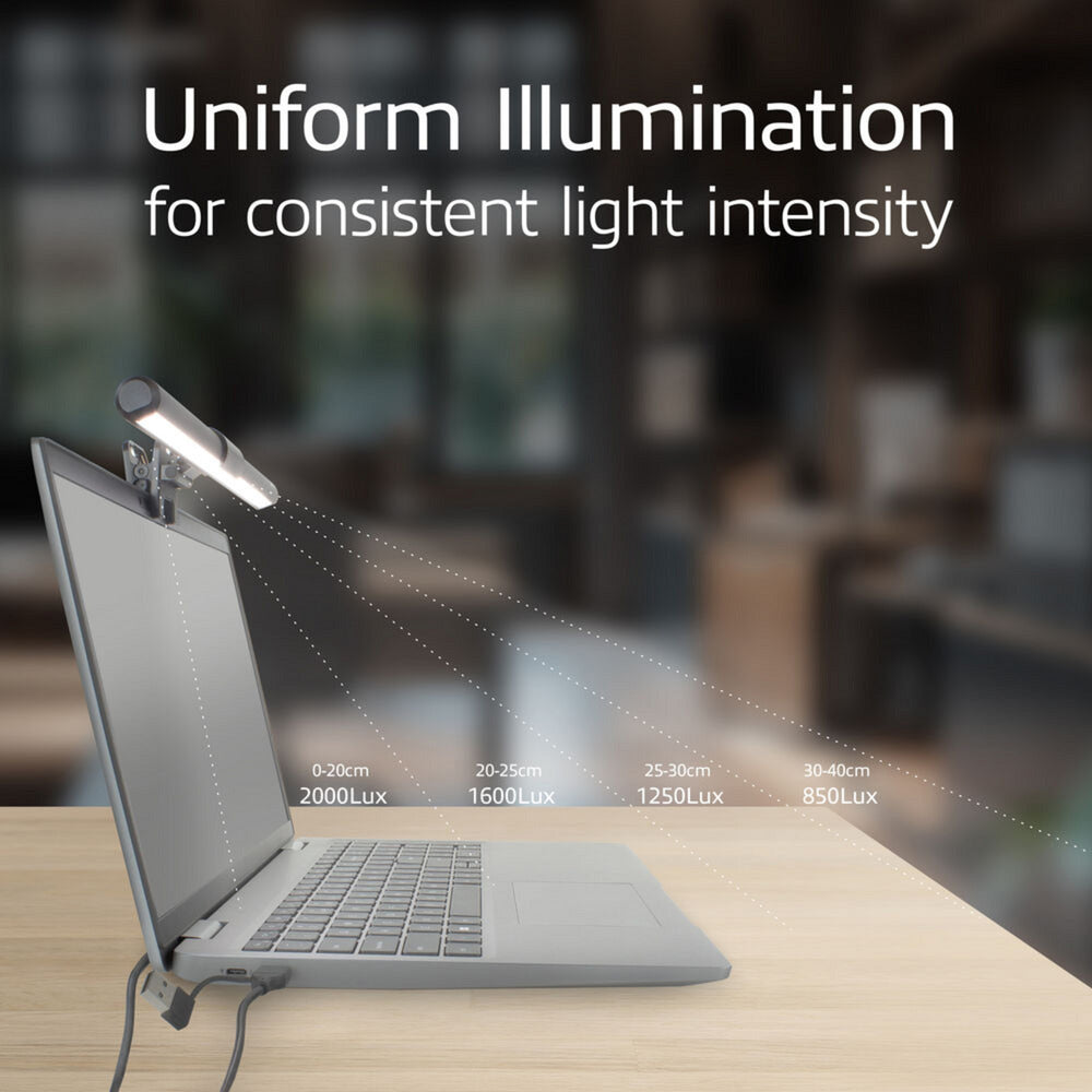 Act Connectivity Dæmpbar Clip-On Laptop LED Light Bar LED Bar (sort, USB-drevet, 3000k-6500k)