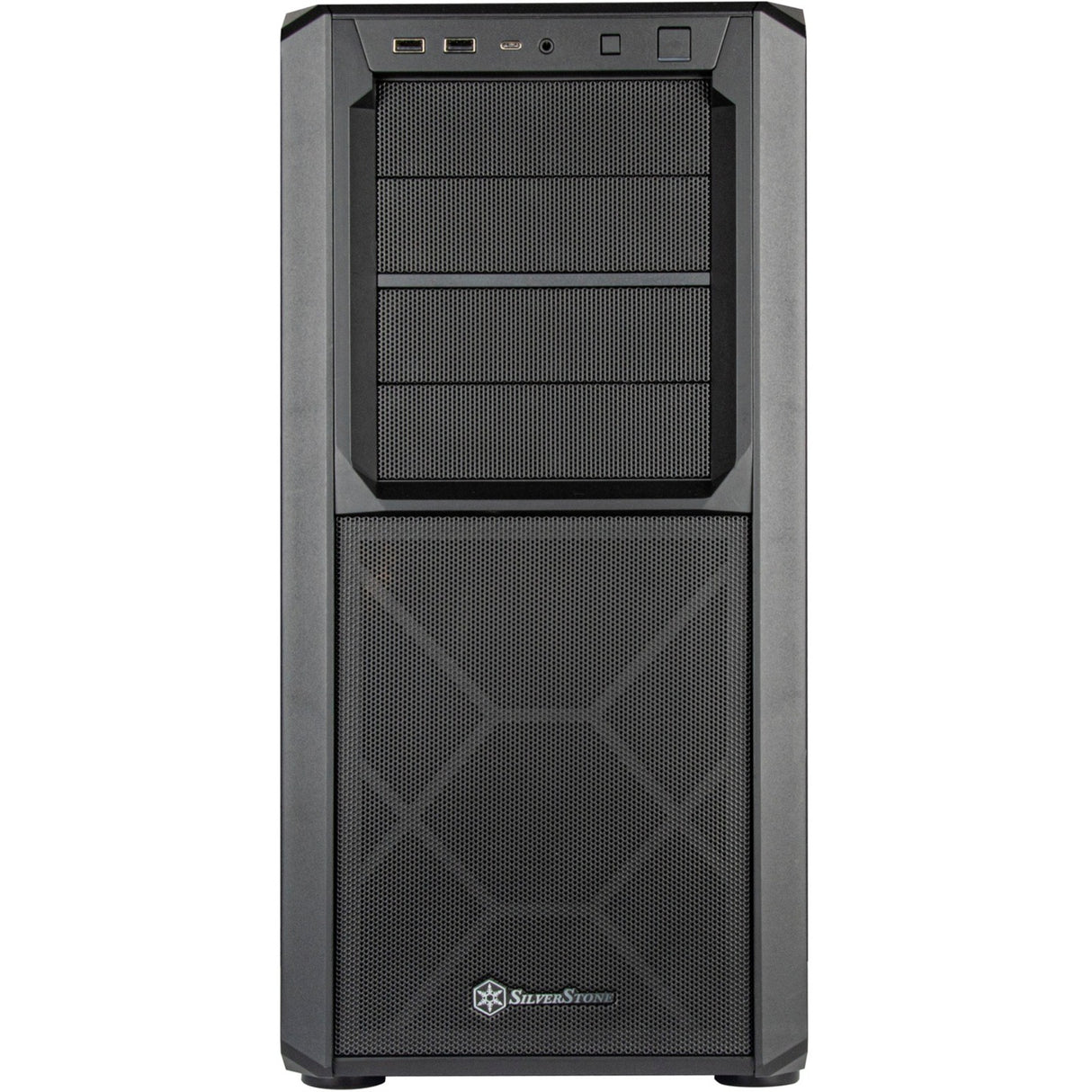 Silverstone sst-sed1-b midi tårnhus (sort | 2x USB-A | 1x USB-C)