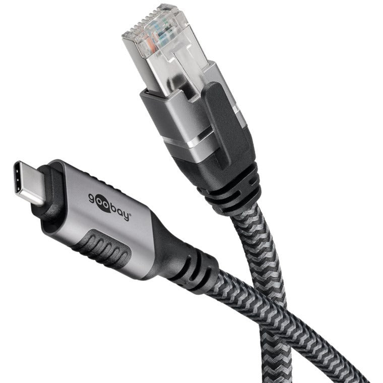 Goobay netværksadapter USB-C 3.2 gen1 til RJ-45 (sort sølv, 2 meter)