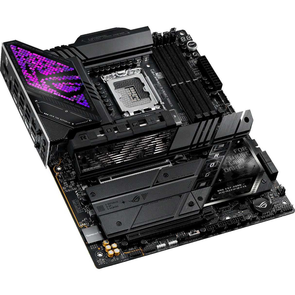 Asus ROG Strix Z890-E Gaming WiFi Socket 1851 bundkort (sort, RAID, 5GB-LAN, WiFi 7, BT, lyd, ATX)