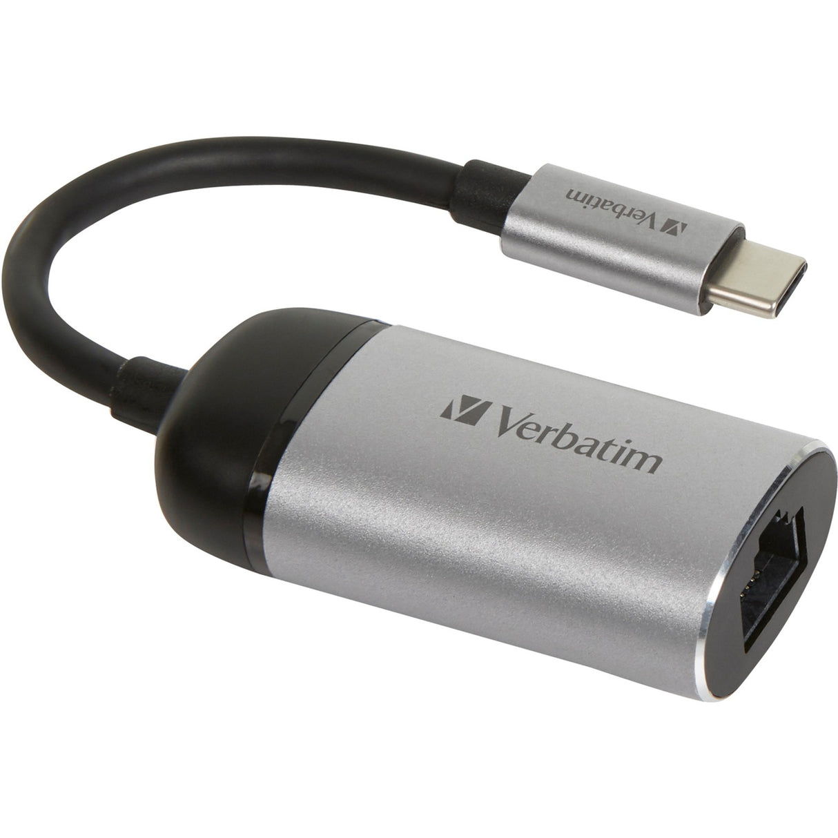 Verbatim USB 3.2 gen 1-adapter, USB-C > RJ-45 (sølvsort, 10 cm, gigabit LAN 10 100 1000 mbit s)
