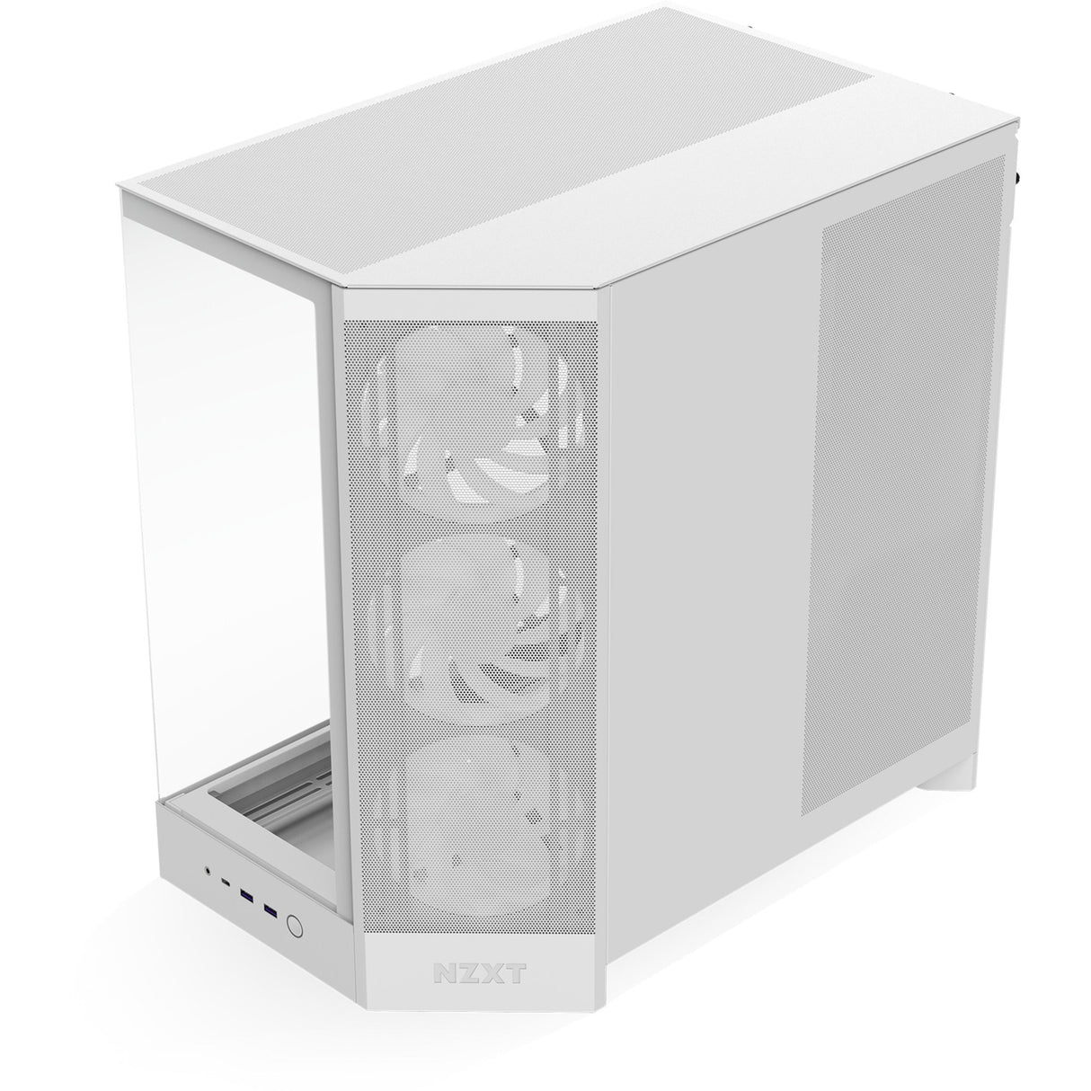 Nzxt h9 flow rgb midi tårnhus (hvid (mat) | 2x usb-a | 1x usb-c | rgb | hærdet glas)