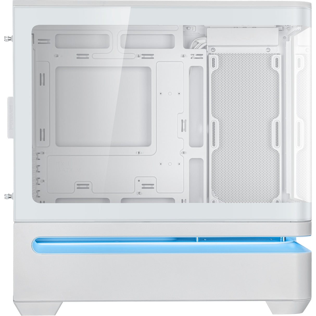 Asus Prime Ap202 Midi Tower-hus (hvid | 2x USB-A | 1x USB-C | RGB | hærdet glas)