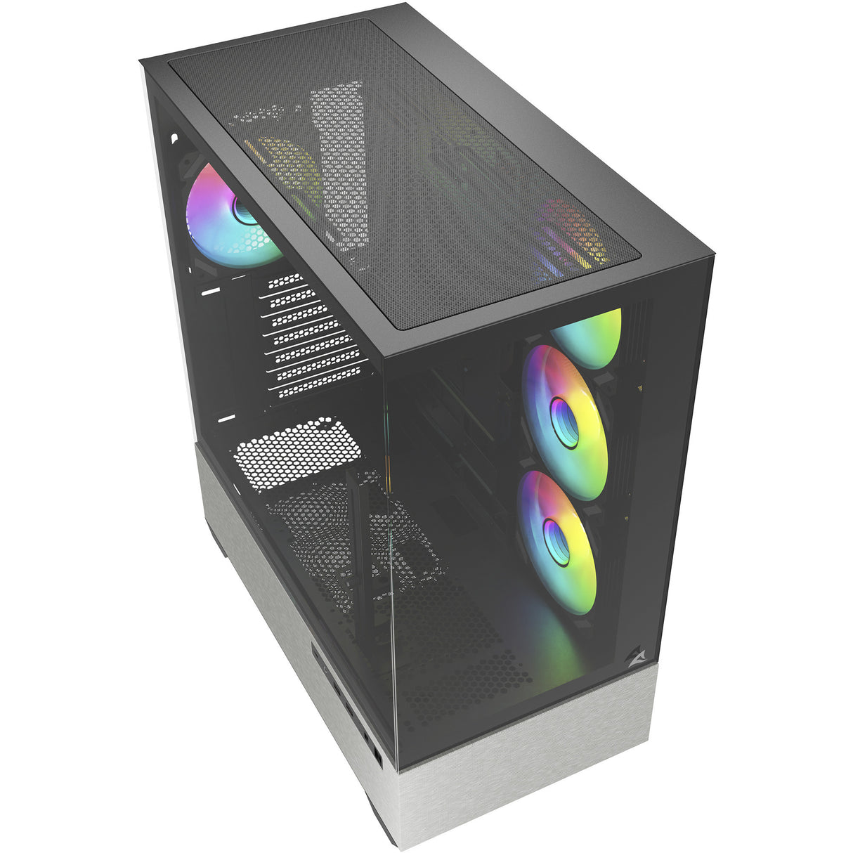 Sharkoon ak7 argb midi tårnhus (sort | 2x USB-A | 1x USB-C | RGB | hærdet glas)