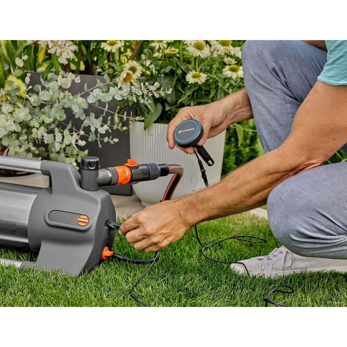 Gardena vandingspumpe 6500 silentcomfort (mørkegrå rustfrit stål, 1300 watt | Bluetooth)