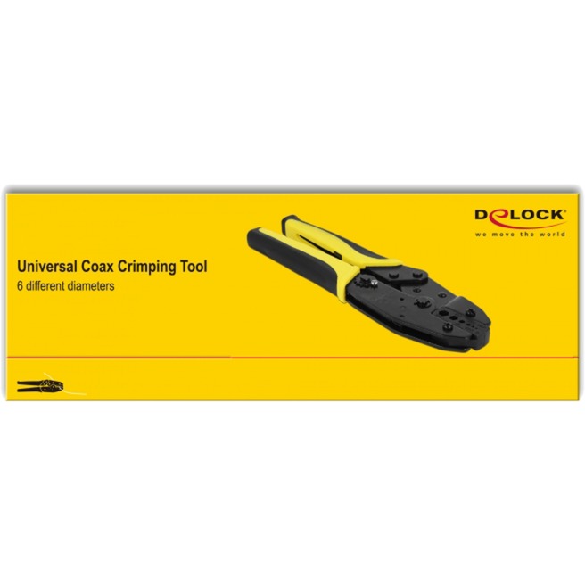 Delock universal coax crimptang (sort gul, 6 diametre)