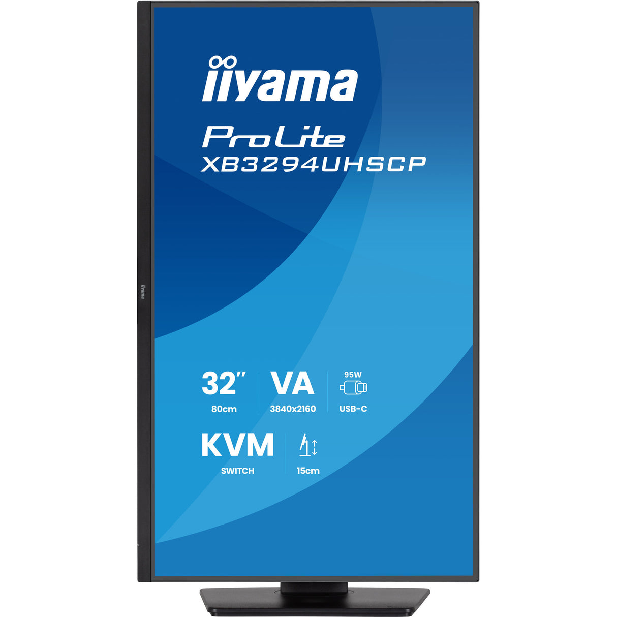 Iiyama Prolite xb3294uhscp-b1 31.5 4k uhd-skærm (sort, 2x hdmi, skærmport, 2x usb-a, 3x usb-c)