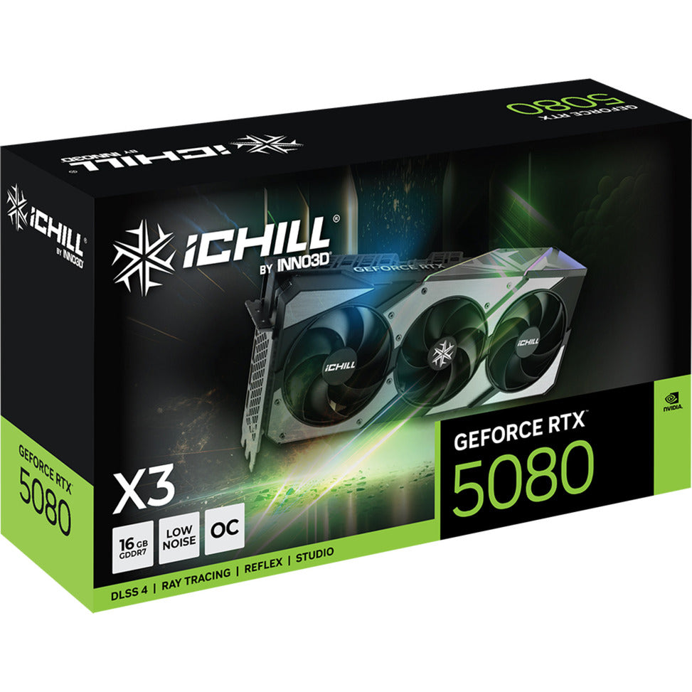 Inno3d geforce rtx 5080 ichill x3 grafikkort (dlss 4, 3x skærmport, 1x hdmi 2.1)