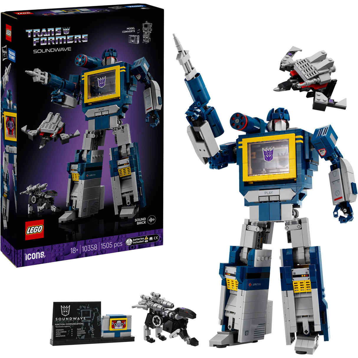 Lego ® ikoner transformere: soundwave - transformator samling - 10358