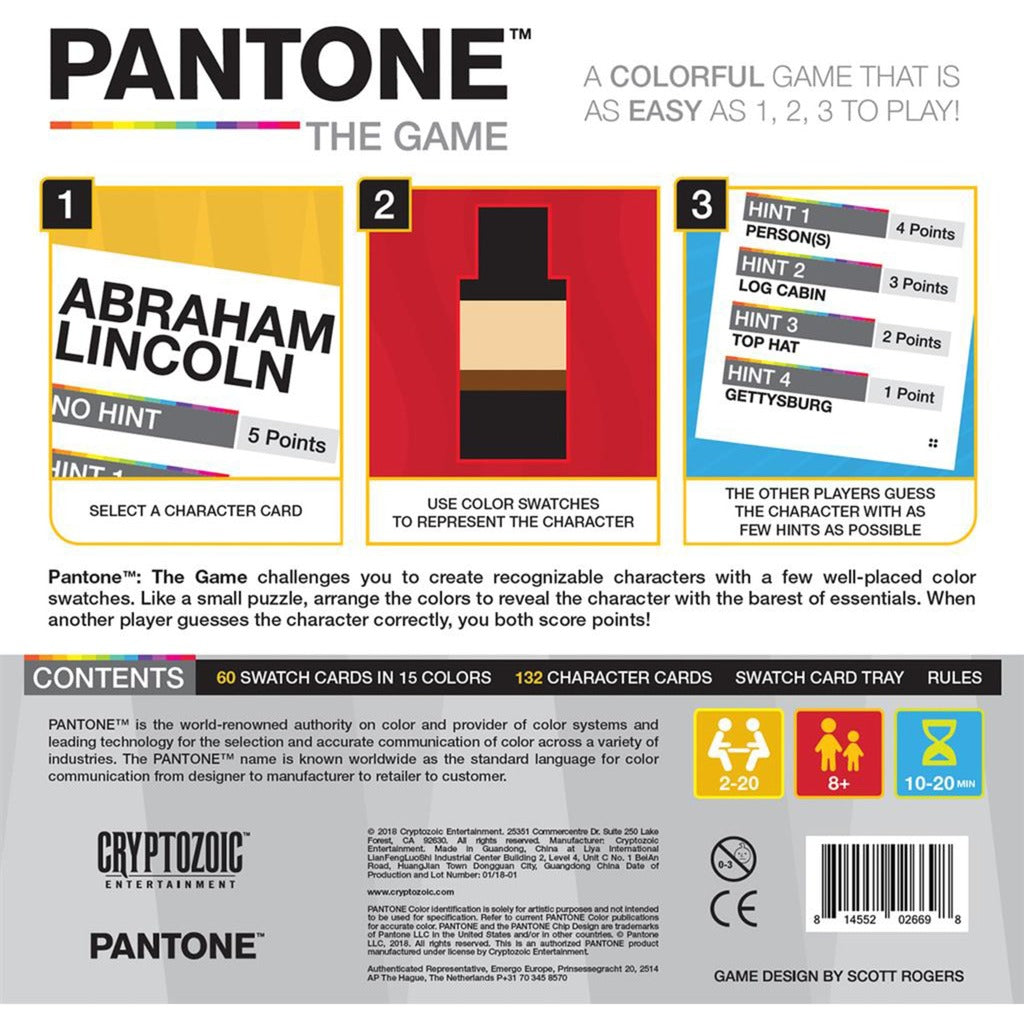 European player network pantone: spilkortspillet (engelsk, 2 - 20 spillere, 15 minutter, fra 8 år)