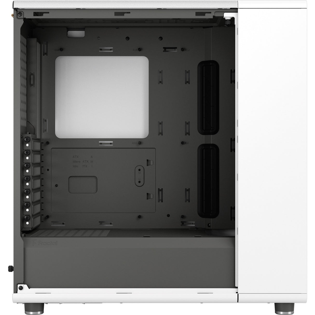 Fractal design nord midi tårnhus (hvid træfarve | 2x USB-A | 1x USB-C | hærdet glas)
