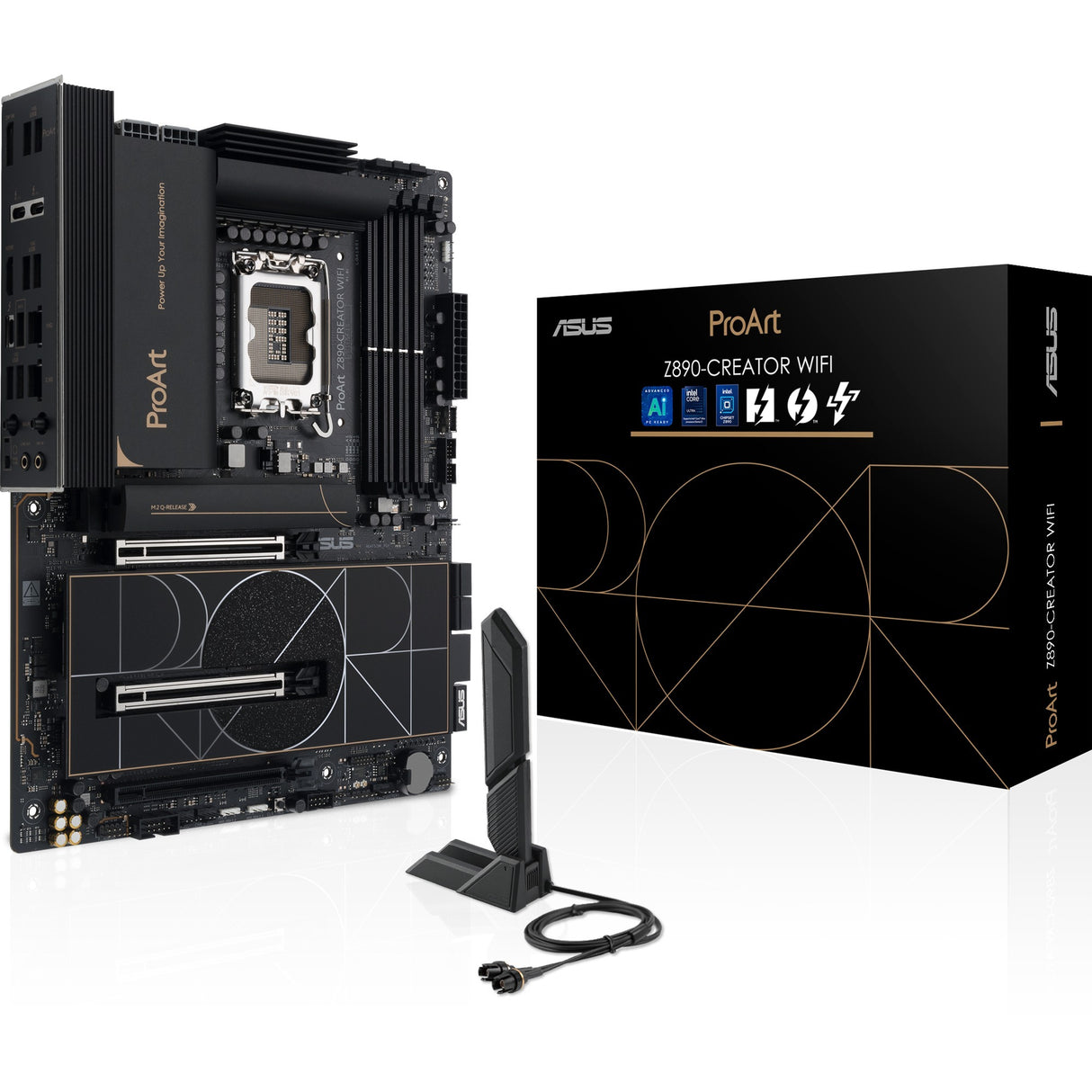 Asus ProArt Z890-Creator WiFi Socket 1851 bundkort (RAID, 2,5 GB-LAN, 10 GB-LAN, Wi-Fi 7, BT, lyd, ATX)