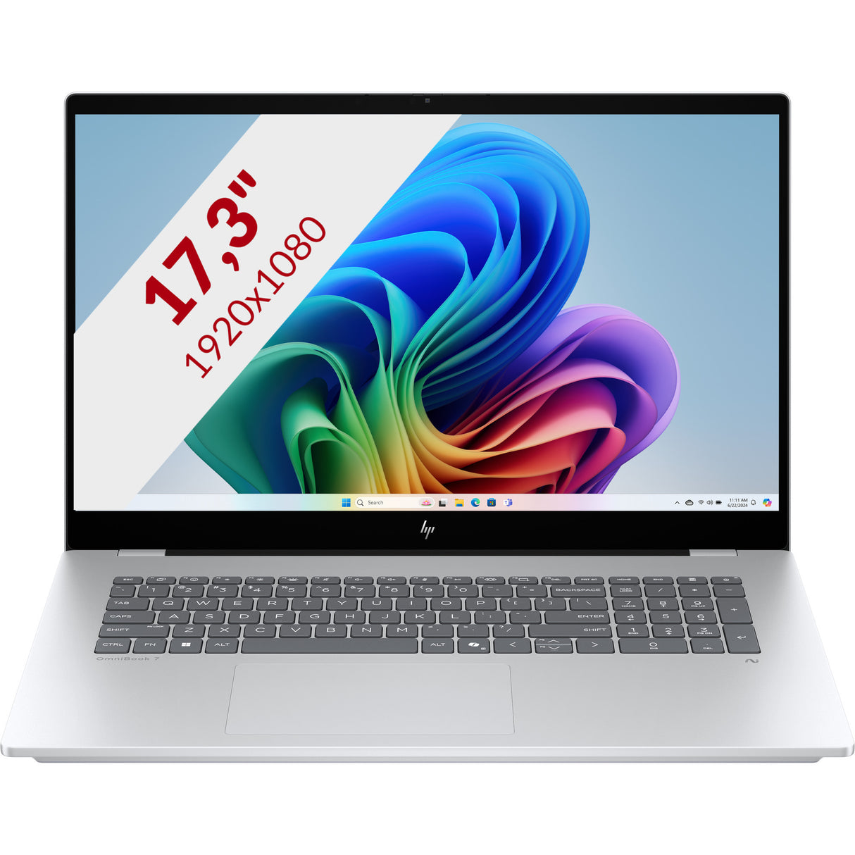 Hp omnibook 7 ngai 17-dc0070nd 17.3 copilot+ bærbar (sølv | core ultra 7 256v | intel arc 140v | 16 GB | 1 TB SSD | touch)