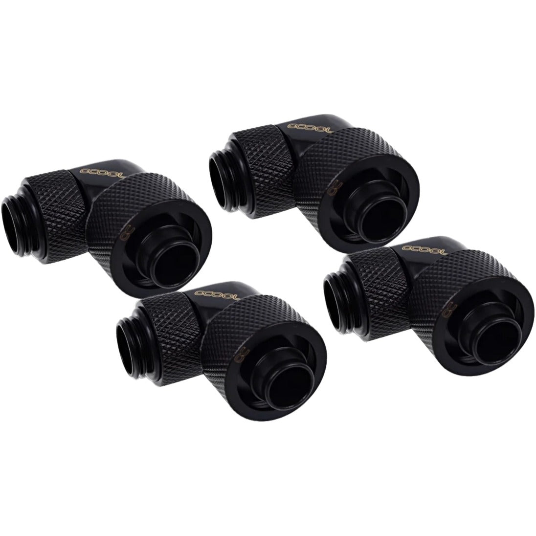Alphacool eiszapfen 16 10mm skruemundstykke 90° drejelig g1 4 tilslutning (sort, 4 stk.)