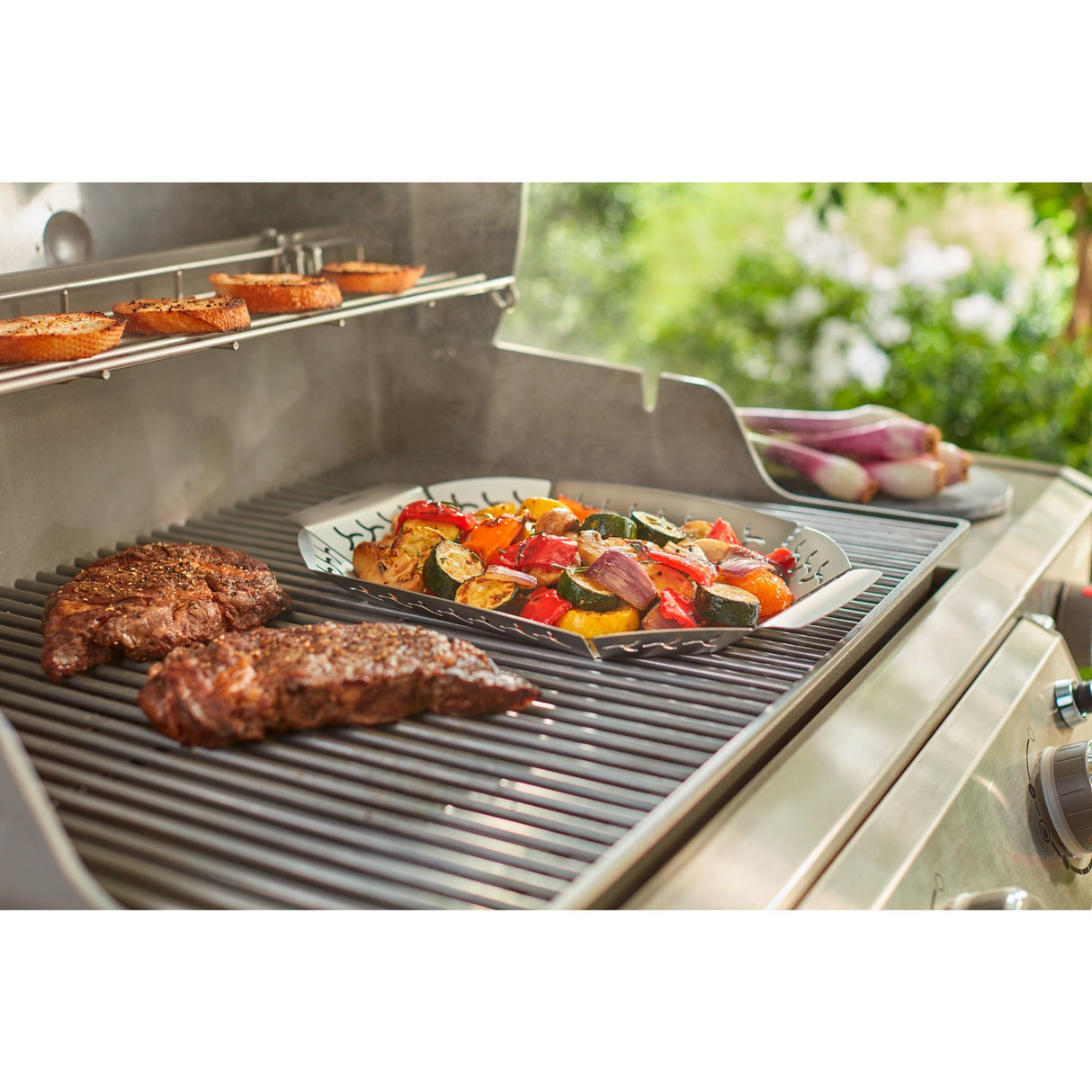 Weber premium grillkurv grøntsagskurv (rustfrit stål)