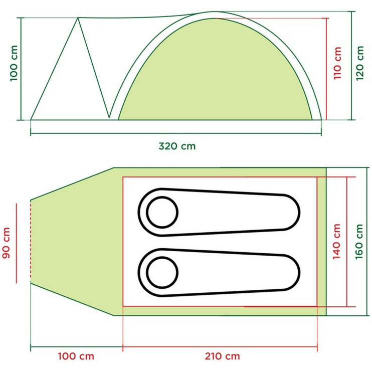 Coleman darwin 2+ telt (grøn grå)