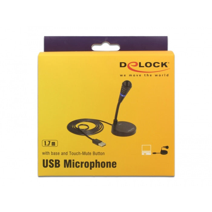 Delock USB-mikrofon (sort, plug play)