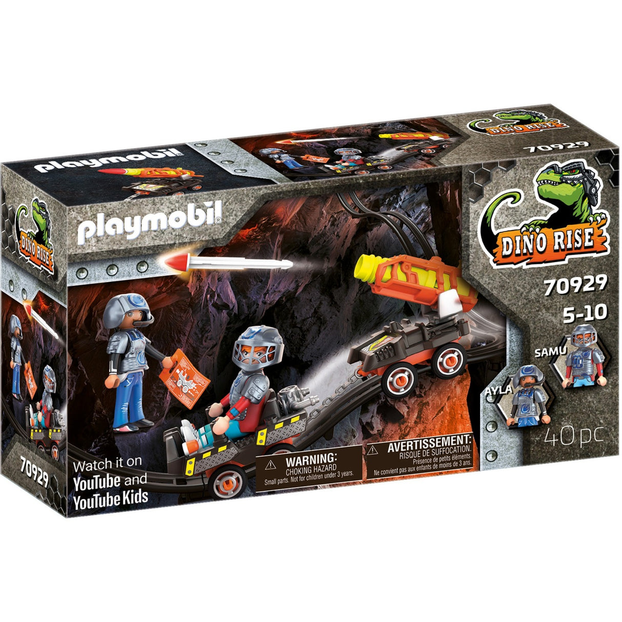 Playmobil dino rise - dino mine raket kart byggelegetøj (70929)