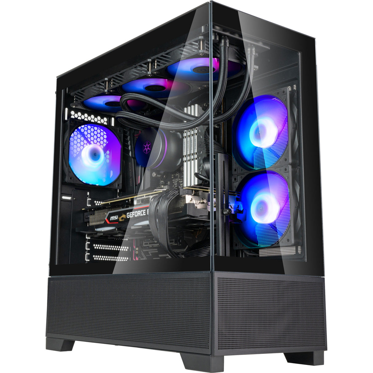 Silverstone lucid 05 mini tårnhus (sort | 2x USB-A | 1x USB-C | RGB | hærdet glas)