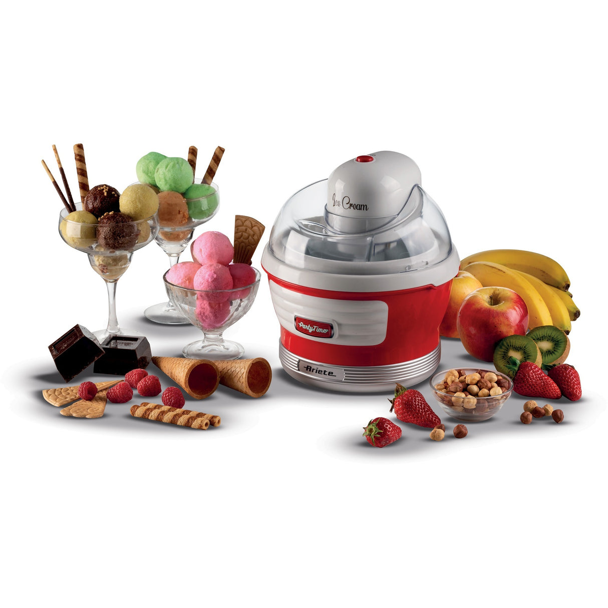 Ariete party time ismaskine 0643 00 (rød hvid)