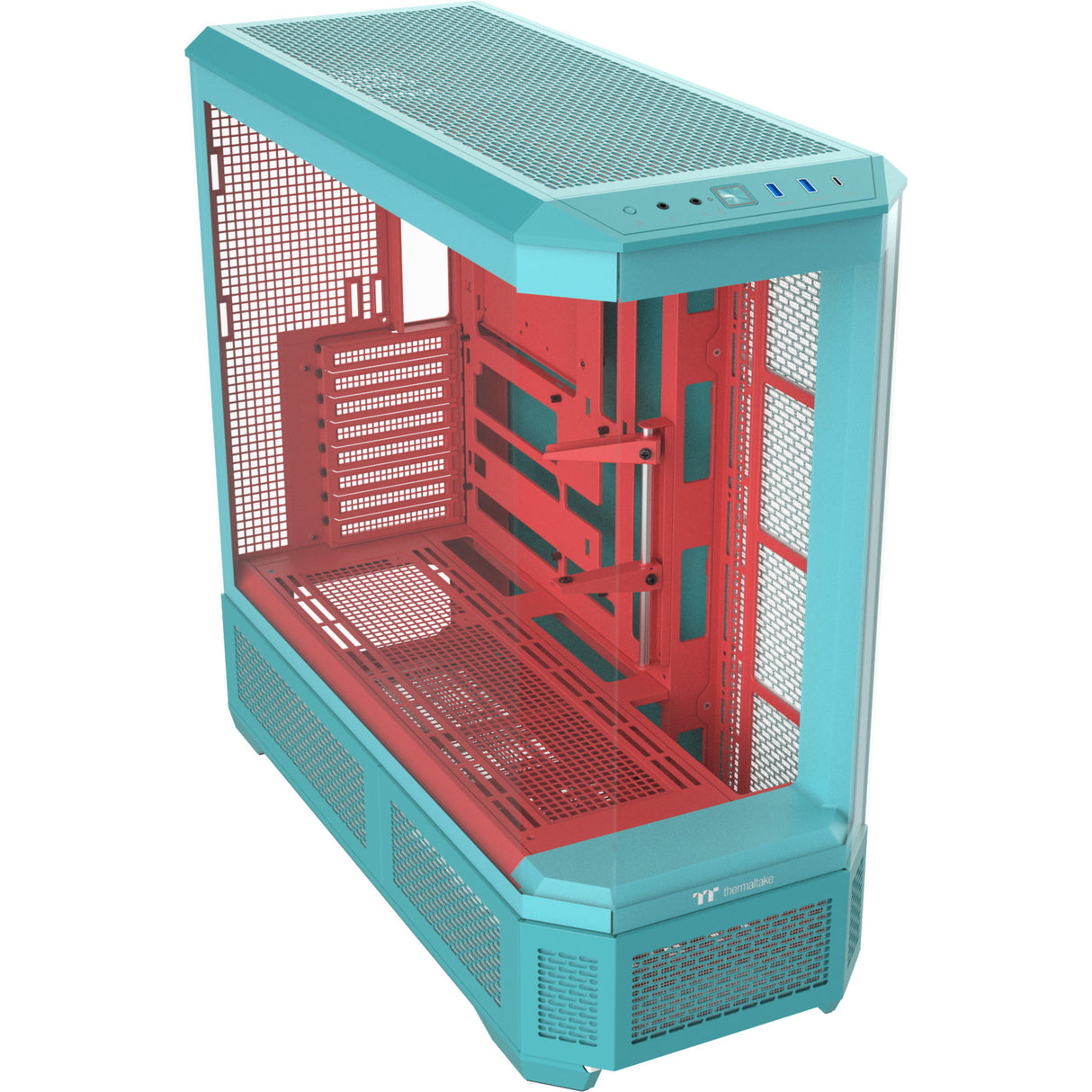 Thermaltake view 600 tg mint jordbær stort tårnhus (myntebær | 2x USB-A | 1x USB-C | hærdet glas)