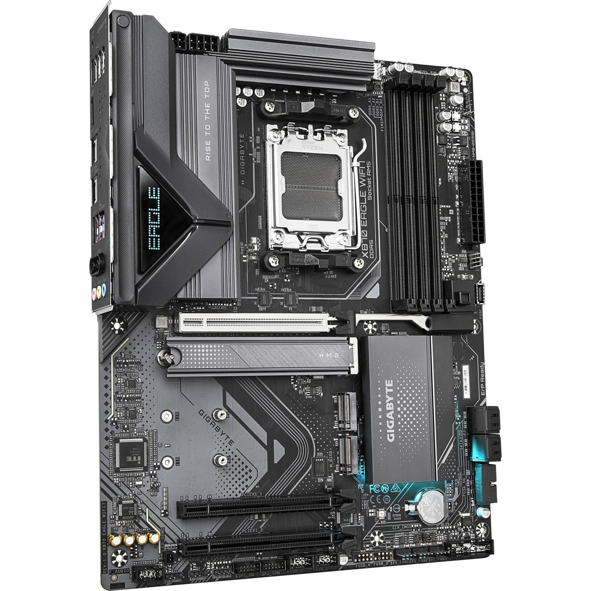 Gigabyte x870 eagle wifi7 socket am5 bundkort (sort grå, raid, 2,5 gb-lan, wi-fi 7, bt, lyd, atx)