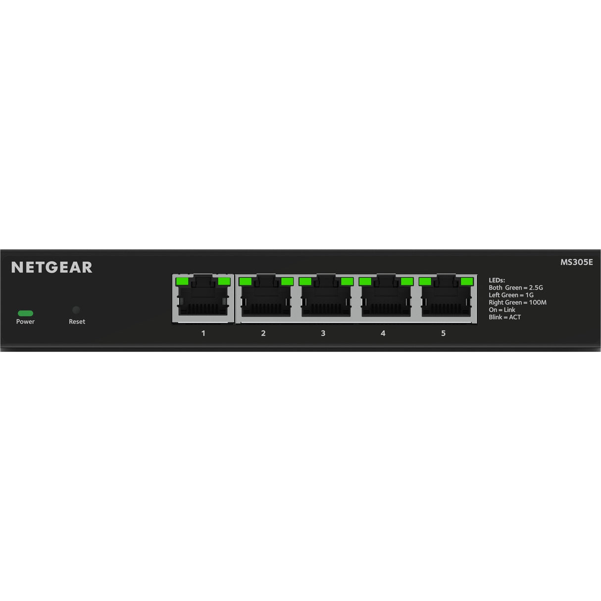 Netgear 5-ports 2.5G Multi-Gigbit Ethernet Plus-switch (MS305e) (sort, administreret)